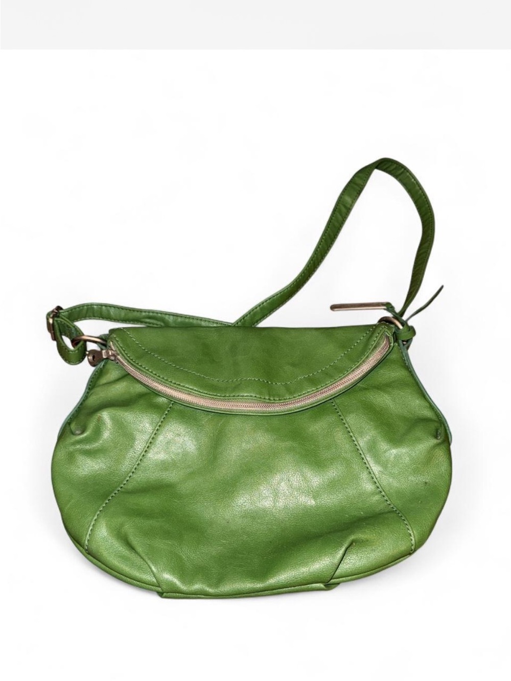 Relic Green Leather Shoulder Bag with Zip Flap